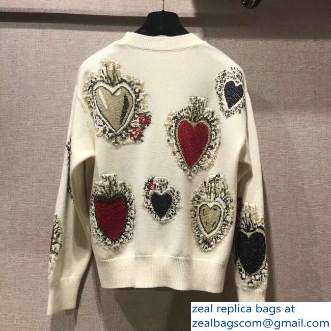 Dolce  &  Gabbana Heart Sweater White 2018